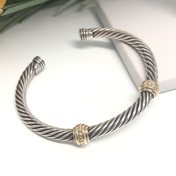 David Yurman Jewelry - David Yurman .925 14K Gold Double Station Bracelet